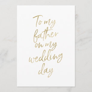Golden "To my father on my wedding day" Card