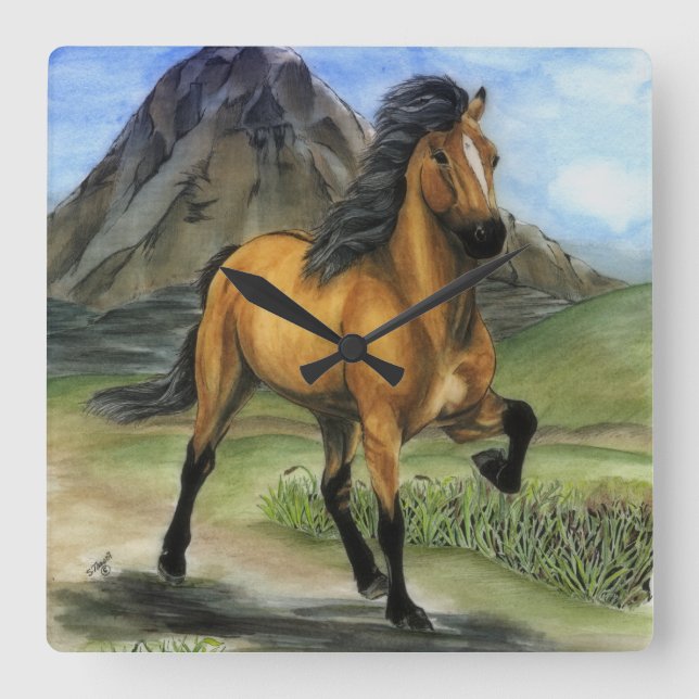 Golden Tolt Square Wall Clock (Front)