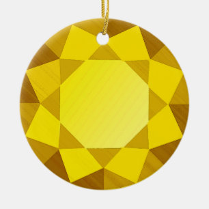 Golden Topaz Gemstone / Jewel Graphic Image  Ceramic Ornament