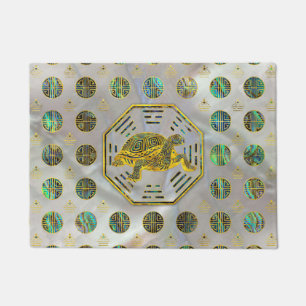 Golden Tortoise / Turtle Feng Shui Abalone Shell Doormat