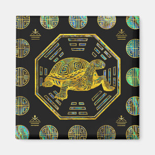 Golden Tortoise / Turtle Feng Shui Abalone Shell Magnet