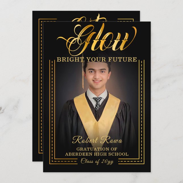 Golden touch Glow your future. Invitation (Front/Back)