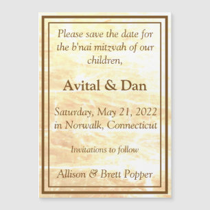 Golden Traditions Magnetic Save the Date Card