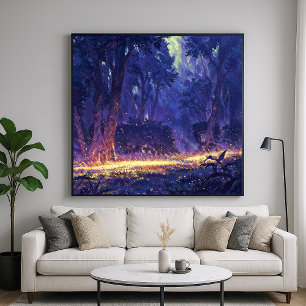 Golden Trail - Illuminating Nature Art Style Poster