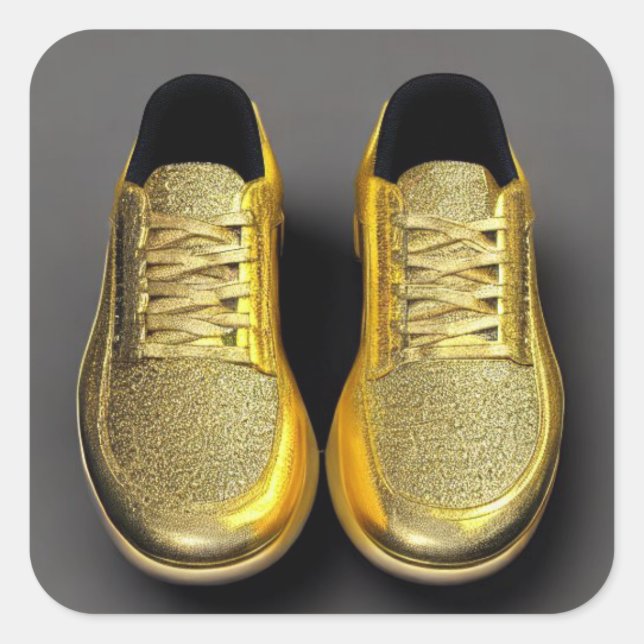 Golden Trainers Square Sticker (Front)