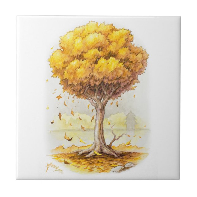 Golden Tranquillity Ceramic Tile (Front)