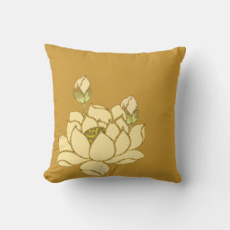 Golden Tranquillity: Yellow Lotus Cushion