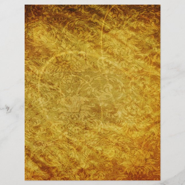 GOLDEN TREASURE GRUNGE FLORAL BACKGROUNDS TEMPLATE FLYER (Front)