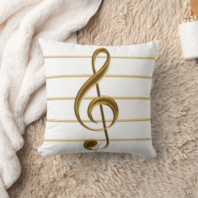 Golden Treble Clef Cushion (Blanket)