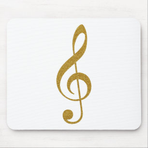 golden treble clef musical note for her mouse pad