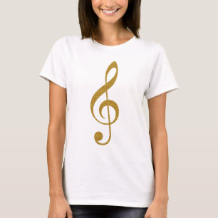 Golden Treble Clef musical note T-Shirt