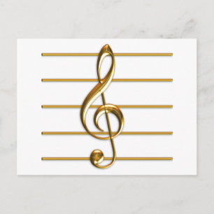 Golden Treble Clef Postcard