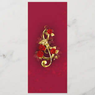 Golden Treble Clef with Rose Flowers Program