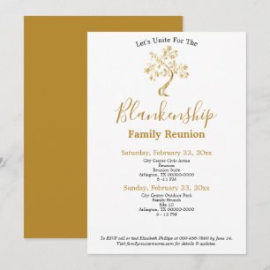 Golden Tree 2-Day Family Reunion Gathering Invitation