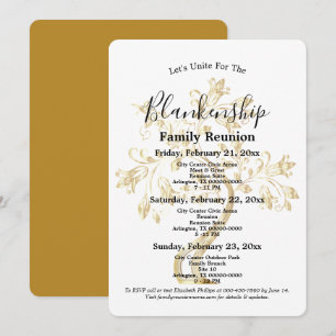 Golden Tree 3-Day Family Reunion Get Together Invitation