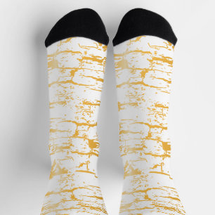 Golden Tree Bark Cracks Socks