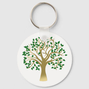 Golden tree key ring