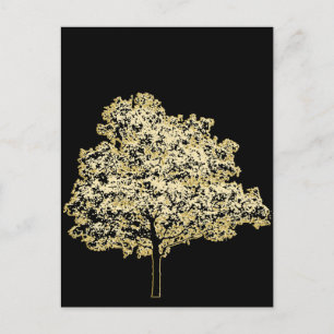 Golden Tree Nature Original art Postcard