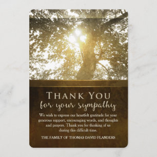 Golden Tree Nostalgia Thank You Sympathy Card
