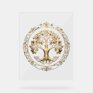 Golden Tree of Life Acrylic Sign