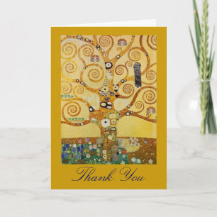 Golden Tree of Life Art – Art Nouveau Klimt Thank You Card