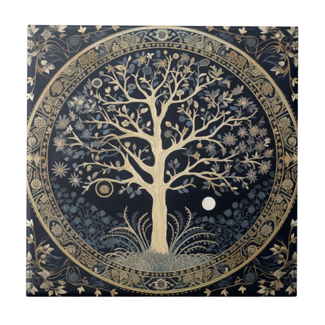 Golden Tree of Life Ceramic Tile (Front)
