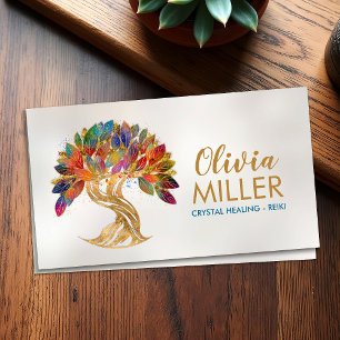 Golden Tree of Life - colourful foliage Business Card