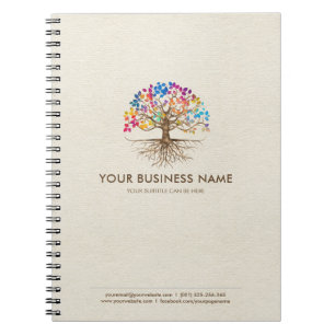 Golden Tree of life - Colourful Leaves Notebook