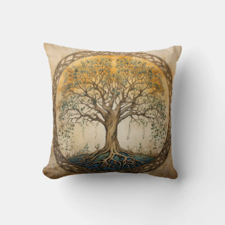 Golden Tree of Life Cushion