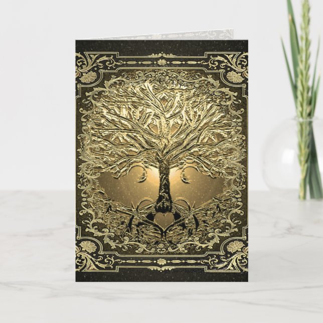 Golden Tree of Life Graphic Arts Card (Front)