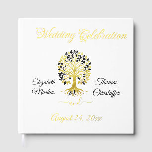 Golden Tree of Life Timeless Sophisticated Wedding Guest Book