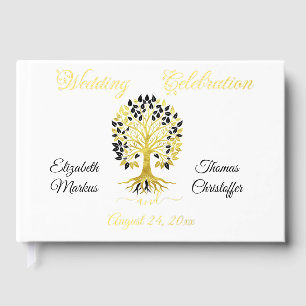 Golden Tree of Life Timeless Sophisticated Wedding Guest Book