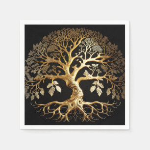 Golden Tree of Life Yggdrasil Napkin