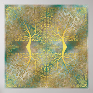 Golden Tree Reflection on  Poster