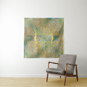 Golden Tree Reflection on  Tapestry
