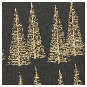 Golden Trees Christmas Gold Custom Fabric