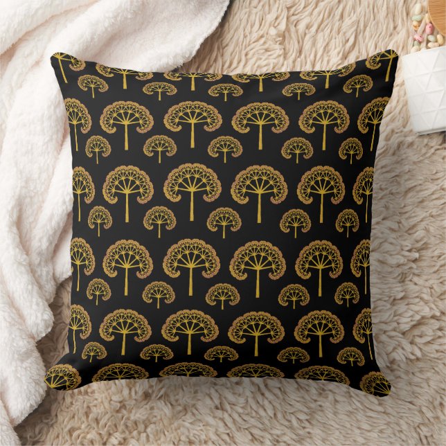 Golden Trees Throw Pillow (Blanket)