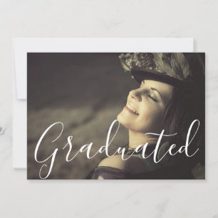 Golden Trendy Script Graduated Photo Graduation Card