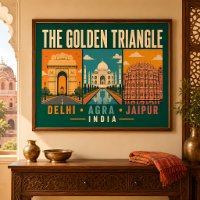 Golden Triangle India Illustration Vintage
