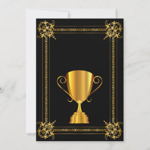 Golden trophy cup
