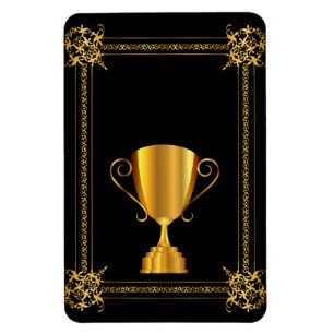 Golden trophy cup magnet