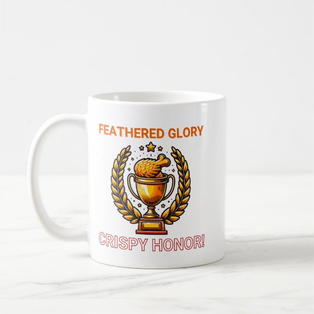 Golden Trophy with Chicken Drumstick Coffee Mug (Left)