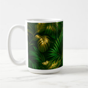 Golden Tropical Leaves Jungle Luxe Coffee Mug