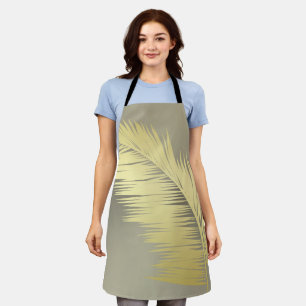 Golden Tropical Palm leaves Apron