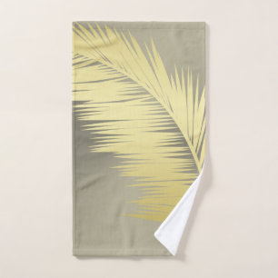 Golden Tropical Palm leaves  Bath Towel Set