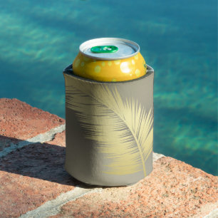Golden Tropical Palm leaves Can Cooler