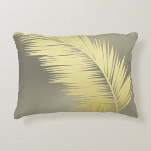 Golden Tropical Palm leaves  Decorative Cushion