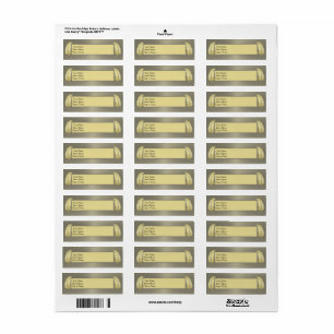 Golden Tropical Palm leaves  Label Return Address Label