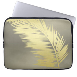 Golden Tropical Palm leaves Laptop Sleeve
