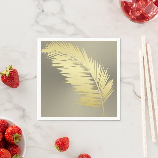 Golden Tropical Palm leaves  Napkin (Insitu)